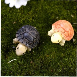 Clockjuan 2 Pcs Miniatures Tortoise Figurines Home Desktop Succulents Micro Landscape Decoration Model Fairy Garden Ornaments Outdoor Statues Garden Sculptures