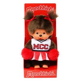 Sekiguchi 252879 Original Monchhichi Girl's Cheerleader Cuddly Toy Approx. 20 cm Brown Plush