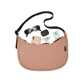 Ela Mo Moon Bag - Beautiful Women's Half Moon Bag - Sustainable Crossbody Bag Made from Recycled PET, Chic Semicircular Shoulder Bag for Everyday and Travel, leo