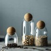 MOLADRI 800ML/27Oz Clear Glass Storage Cute Canister Holder Ball Wood