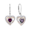 Aprila Heart Dangle Earrings 925 Sterling Silver Leverback Drop Earrings