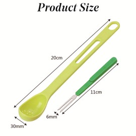 Scoop and Pick Jar Spoon and Fork, for Olives in Jars - Green