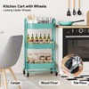 3 Tier Rolling Storage Cart, Metal Trolley Utility Cart with
