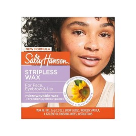 Sally Hansen 얼굴, 눈썹, 입술용 샐리 핸슨 스트라이프리스 왁스 키트 | 미크로웨이블 왁스, 가정용 제모 키트, 빠르고 간편하게 사용 가능 [3 Snip and Use Wax Strips For Face Body] Sally Hansen Stripless Wax Kit for Face, Eyebrows, and Lips | Microwaveable Wax, Home Hair Removal Kit, Quick and Easy to Use [3