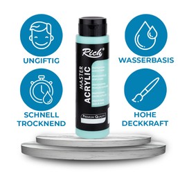Rich Master Acrylic Paint, 500 ml, Creamy Acrylic Paint, Water-based, Quick Drying, Lightfast, Waterproof, for Application with Brush on Canvas, Paper and Wood (Patina)