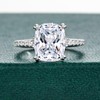 Bo.Dream Cubic Zirconia Promise Rings for Her, Elongated Cushion Cut