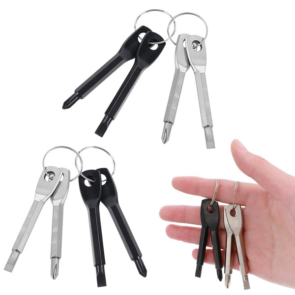 8 Pieces Chain Flathead Phillips Screwdriver Set Pocket Keychain Screwdrivers