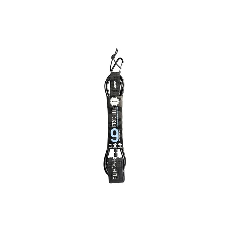 Pro-Lite Freesurf Series Surfboard Leashes (Black, 9'0)