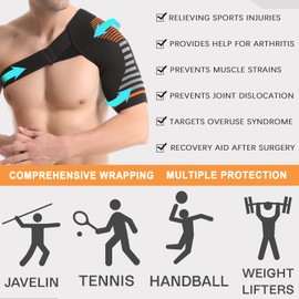 Jorun Shoulder Support Brace for Men & Women - Adjustable Shoulder Compression Sleeve for Relieve Pain,Joint Dislocation,Injury
