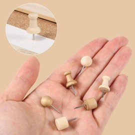 114 Stück Pinwandnadel,Pinnwand Pins,Pinnadeln Holz,Pinnwand Nadeln,Pins für Pinnwand,Pinnadeln,Reißnägel Holz für Korkplatte,Landkarte,Fotos,Haus,Brüo,Handwerke (Rundkopfnägel,Holzfarbe)