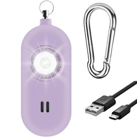 Spartan Defense Rechargeable Personal Safety Alarm for Women. 130dB Siren. Ear-Piercingly Loud w/ Flashing LED Strobe Light Siren Keychain