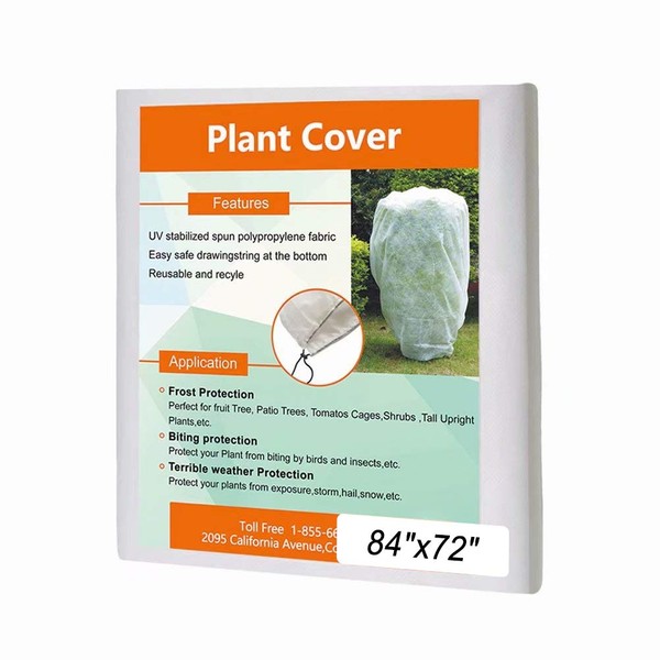 Agfabric Warm Worth Frost Blanket - 0.95 oz 84"x 72" Shrub Jacket, Rectangle Plant Cover for Frost Protection