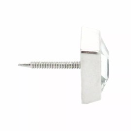 Tandy Leather Clear Crystal Square 1/2" Tack Upholstery Nail Nickel 10 Pack NB0552-02