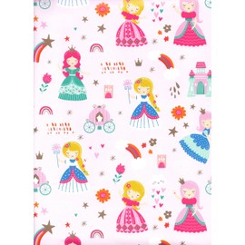 ARKRAFT 3 Sheets XXL 90 x 65 cm Plastic Free Wrapping Paper FSC Princess Design (18-9342)
