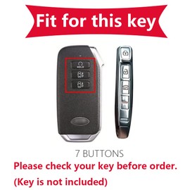 KUNIO Car Key Fob Cover fit for Kia K5 K7 K8 MQ4 Carnival Sorento Cerato K5 K7 K8 MQ4 Cadenza Carnival Optima Ceed EV6 Soul Key Cover TPU Key Cover Case Key Case 7 Buttons B Black