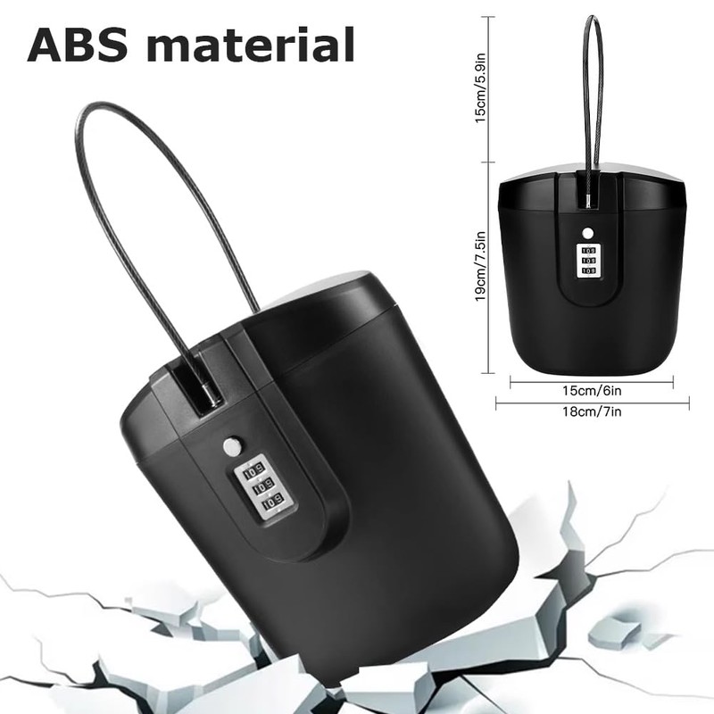 Portable Anti-Theft Lock Box, EUBSWA Beach Safe Security Lock Bag,