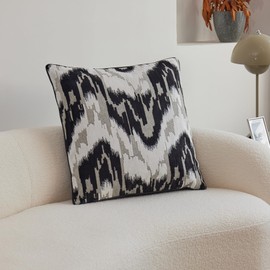 THE-TINOART Ikat Cut Velvet Throw Pillow Covers Cases Soft Chocolate Pillow Cover Elegant Luxurious Large Decorative Cushion Covers for Couch Bed Sofa Chair Home Decor Decorations 24x24inch 1piece