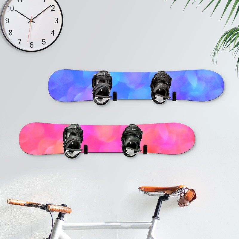 lasuroa 4pcs Horizontal Snowboard Display Racks, Wall Mount Clips Space