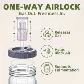 Fermentation Jar, 4-Pack 32 oz Mason Jars with Airlocks