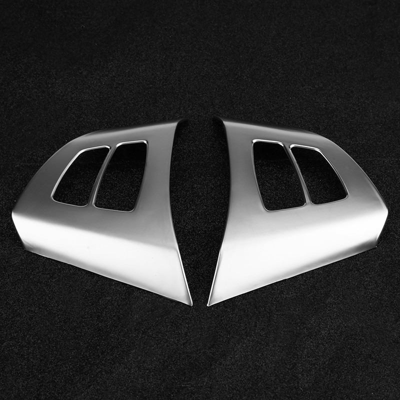 2pcs Chrome Steering Wheel Button Frame Decoration Cover Trim for