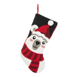 Glitzhome Christmas Stockings, 20.5" L Hooked Polar Bear Xmas Fireplace Stocking Holiday Christmas Party Decoration Gifts for Family Kids