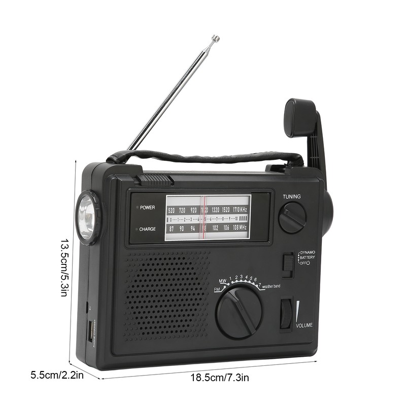 Crank Radio Portable FM AM WB Band Multi Powered Emergency