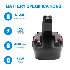 BURGARDEN 4500mAh 12V Battery for Bosch BAT043 BAT045 BAT046 BAT049 BAT120 BAT139 2607335542 2607335526 2607335274 2607335709 GSR 12-2 12VE-2 PS. R 12 GSB 12ve-2 22612 23612 32612
