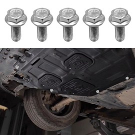 PACLVIO 5PCS Car Top Front Skid Plate Bolts, Skid Plate Screws, 304 Stainless Steel 12mm Hex Head Auto Skid Plate Bolts, Car Accessories Replacement for 4Runner FJ Cruiser Land Cruiser Sequoia Tacoma