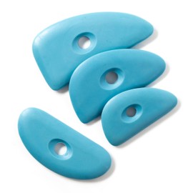 Chester's Clay - Soft Silicone Pottery Ribs - Tools, Blue Shaping Tool for, Smooths & Shapes While Removing Finger Marks, Ceramic Sculpting