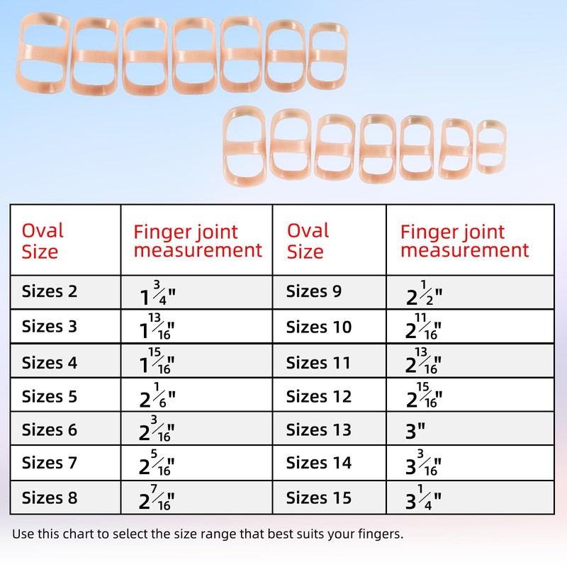 Tairibousy 14 Pcs Oval Finger Splints Waterproof Trigger Splint Sizing