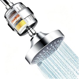 Regadera con Filtro para Ducha de 20 Etapas y 5 Modos, Cabezal de Ducha con Filtro de Alta Presión de 4 Pulgadas, Filtro de Agua para Regadera para Re