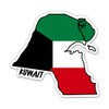 Squiddy Kuwait Map with Flag - Vinyl Sticker Decal for Phone, Laptop, Water Bottle - 3"