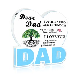 VivaJoy Dad Gifts from Daughter Son - Birthday Presents for Dad Acrylic Heart Plaque, Creative Cool Dad Birthday Gifts, Perfect Dad Presents for Birthday