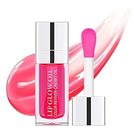 Bluemega Plump Lip Glow Oil Lip Gloss Crystal Jelly Lip Care Oil Aceite Labial Hidratante Pulido Sexy Lip Tinted Lip Plumper Pulido Lápiz Labial Antiadherente, Gran Cabeza de Cepillo(6#)
