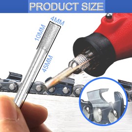 JONMON Burr Grinding Stone File - 20Pcs 5/32 Inch 3mm Shank Diamond Chainsaw Sharpener Rotary Bit Set Polishing Sharpening Garden Tool for Lawn Mower Chainsaw Parts Garden,