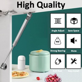 MOCNT 6Pcs 150N Gas Strut Lid Gas Spring Lift Support Gas Shock Soft Close Stay Hinge Lid Stay Lift Struts 150KG Silver Kitchen Cabinet Cupboard Furniture Hardware