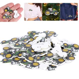 Buttons for Crafts 150pcs, Green Tractor Design Craft Buttons 2-Hole Wooden Buttons for Clothing Ornament DIY Decoration