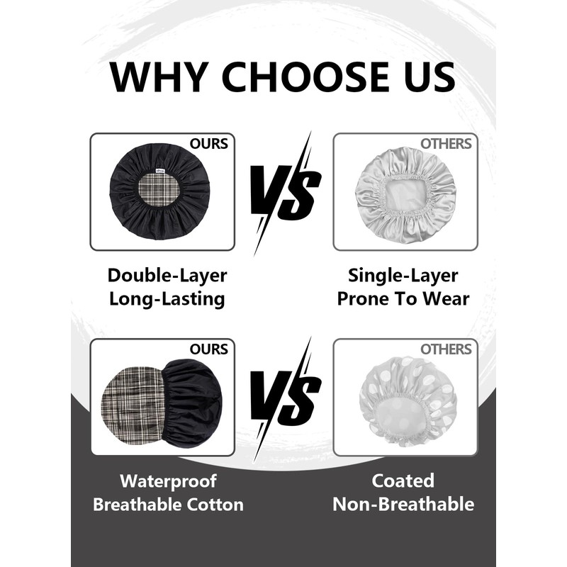 Years calm Shower Cap Reusable Waterproof for Men, Dual-Layer Design,