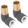 SPARES2GO 15mm x 10mm Push Fit Radiator Valve Anthracite Reducing