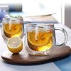 BNUNWISH Double Wall Glass Coffee Mugs 16oz Set of 2