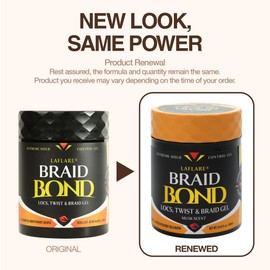 Laflare 430 ml Braid Bond Gel Bulk Extreme Hold for Natural & Kids Hair, Vegan, Nourishing, Braiding Hair, Twist Hair (Musk)