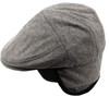 100% Wool Herringbone Winter Ivy Cabbie Hat w/ Fleece Earflaps