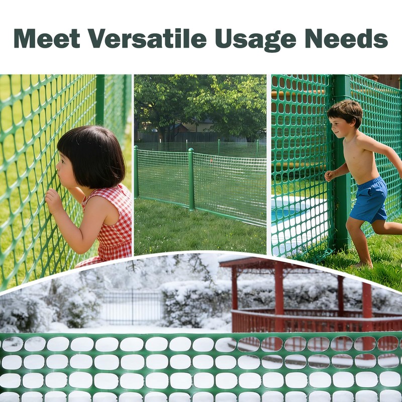 Jollybower 4 x 100 FT Plastic Mesh Safety Fence, Temporary