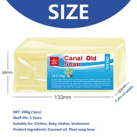 CRILEAL Canal Old Soap With Brush, Underwear Cleaning Soap Bar, 2024 New Canal Soap Bar,All Purpose Stain Remover for Clothes, Shoes, Underwear 7.0oz-4pcs