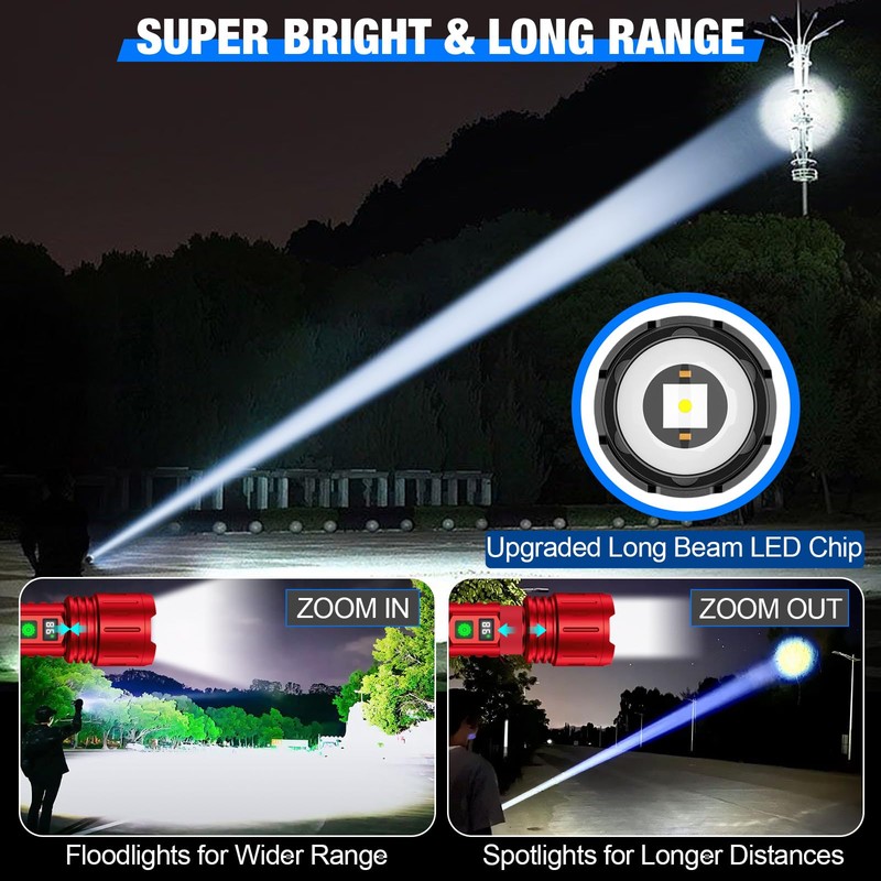Banral Flashlights High Lumens Rechargeable, Super Bright LED Powerful Flashlight,