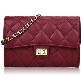 Farcauo Small Purses for Women Red Quilted Trendy Crossbody Bag Mini Shoulder Bag Womens Purse Clutch Satchel Ladies Evening Bag