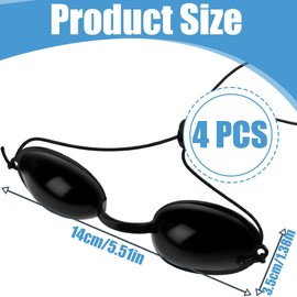 Pack of 4 UV Safety Glasses, Solarium Glasses, Professional Eye Protection for Sunbed & Red Light Lamp, Ideal for Beauty Clinic and Home Use
