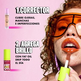 Nyx Professional Makeup, Kit el Combo más HOT: Brillo labial Fat Oil Lip Drip tono News Feed + Suero Corrector hidratante Bare With Me Sérum tono Vainilla. Fórmula vegana.