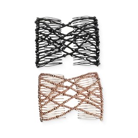 JEYORZY Hair Comb, 2 Pieces Hair Clip Hair Comb, Magic Hair Comb, Hair Comb Elastic Beads, Hair Clip Stretch, Magic Beads, Double Hair Clip, Magic Hair Clip, Beads Hair Combs, Hairstyle Aid