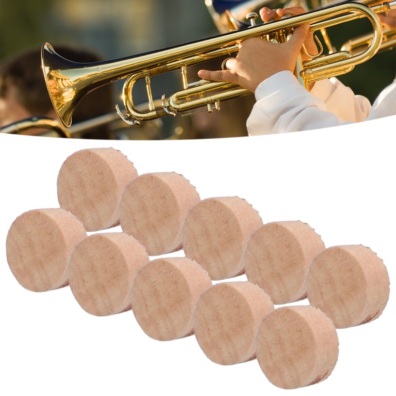 10Pcs Trombone Water Key Spit Valve Cork Pad Instrument Accessory